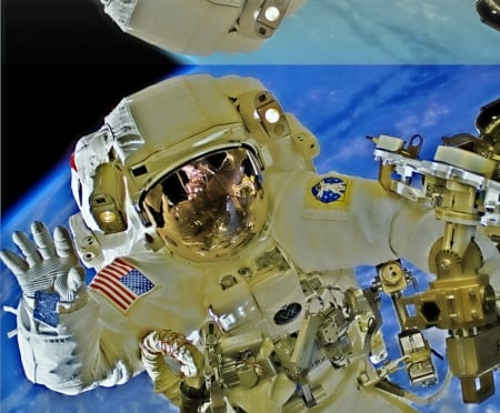 astronaut in space - top secret, nasa, orbit, earth