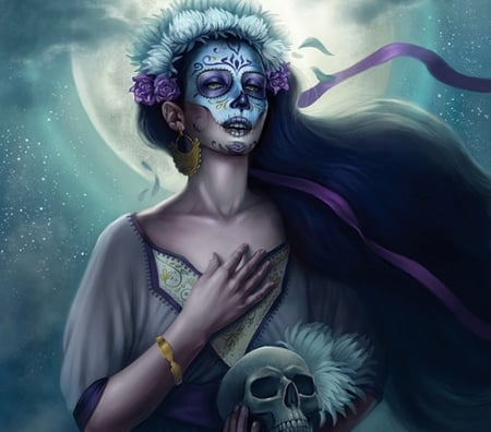 Girl - girl, fantasy, art, mask