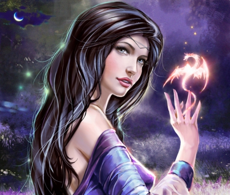 Fantasy - girl, fantasy, magic, art