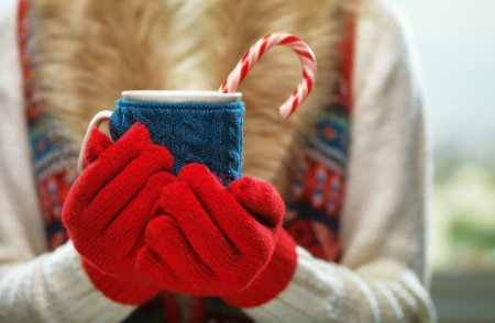 Winter Drink - winter, hands, hot, cup