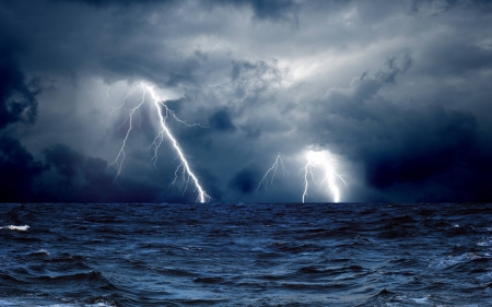 lightning - fun, nature, ocean, forces of nature, cool, lightning