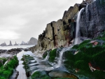 Waterfall at Playa de Gairua, Spain