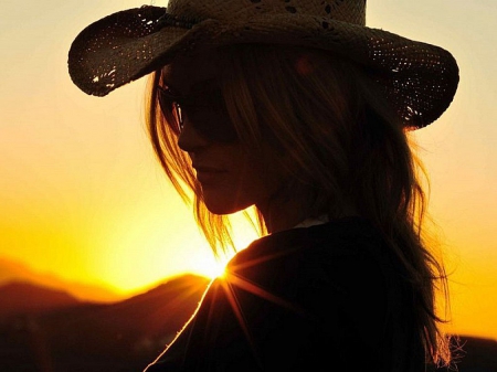 Cowgirl Silhouette - women, fun, female, hats, fashion, silhouette, models, western, girls, cowgirls, style