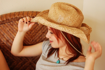 Nice Hat - howdy, straw, hat, cowgirl