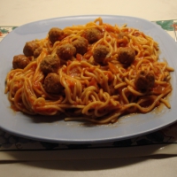 Spaghetti with some meatballs