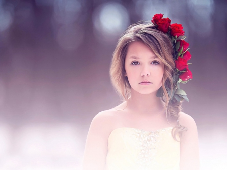 :) - face, child, winter, beauty, flowers, girl, snow, cold