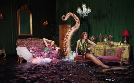 Mermaids - room, Mermaid, water, woman