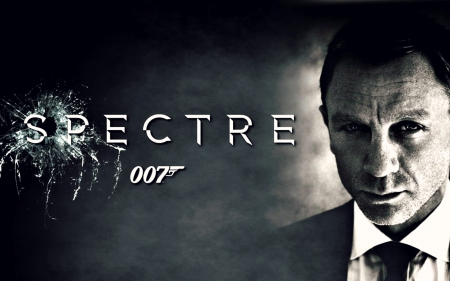 Spectre (2015) - actor, poster, 007, man, Spectre, black, white, 2015, Daniel Craig, movie, James Bond