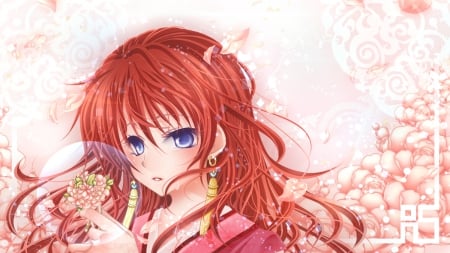 Yona - red, cute, yona, anime, girl, manga, long hair, sad, princess, japanese, cry