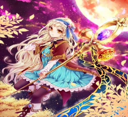 Kamigoku no Valhalla Gate - princess, girl, game, wand, magic, card, long hair, cg