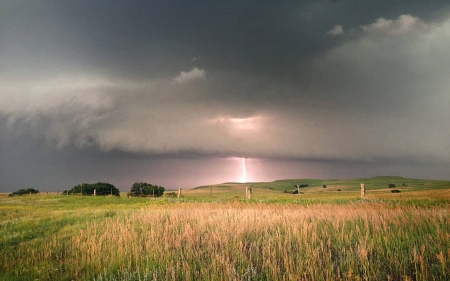 lightning - nature, fun, cool, force of nature, lightning, field