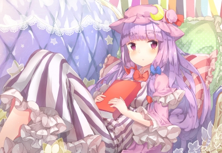 ~Patchouli Knowledge~ - colorful, anime, touhou, book, patchouli knowledge