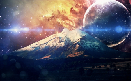 Galaxie Mountain - space, planets, moons, mountains, stars