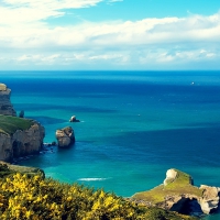Sea Cliffs and Blue Sea