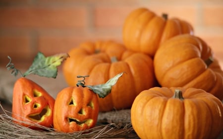 Happy Halloween! - face, koki iino, toamna, halloween, orange, pumpkin, autumn