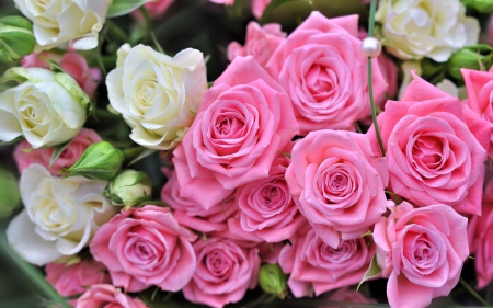 Happy Mother's Day! - white, pink, day, mother, bouquet, rose, flower