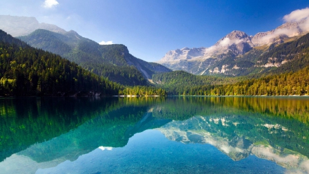 nature - lake, forest, fun, nature, mountain