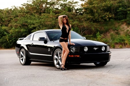 Mustang Sally's Sister - sexy, ford, brunette, outdoors, model