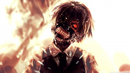 kaneki mask - school, mask, uniform, kaneki