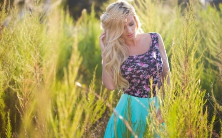 Blonde Beauty - blonde, girl, photo, nature