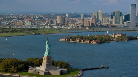 Lady Liberty - 1600x900, New York City, Statue, Ellis Island