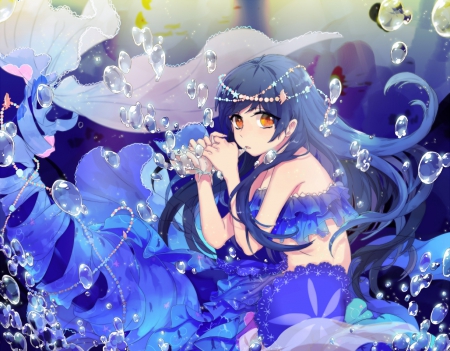 Sonoda Umi - idol, pretty, anime, love live, magic, girl, long hair, manga, fantasy, mermaid, underwater, umi