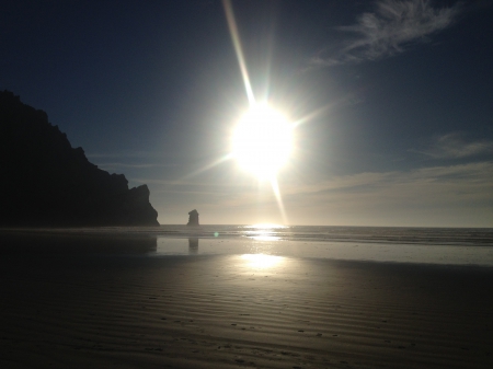 Morro Bay Rock Beach Sunset - morro bay rock, beach, sunset, scenic