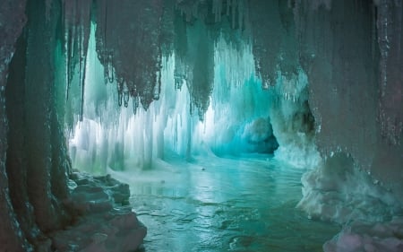 Ice Cavern - ice, frozen, caves, caverns, nature, Ice Cavern