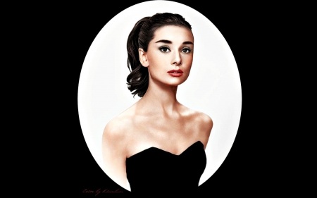 Audrey Hepburn - white, woman, actress, girl, audrey hepburn, black