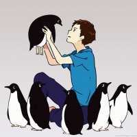 A Boy And His Penguins