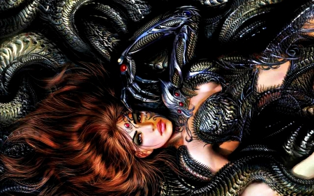 Witchblade - black, game, fantasy, redhead, snake, woman, girl, witchblade