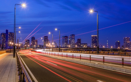 Tokyo - japan, tokyo, road, city, night, japanese