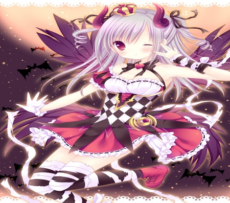 Kanzaki Ranko - pretty, cute, halloween, game, anime, girl, wings, long hair, idolmaster, angel