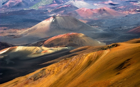 Colorful Haleakala Crater, Maui - nature, colorful, crater, maui