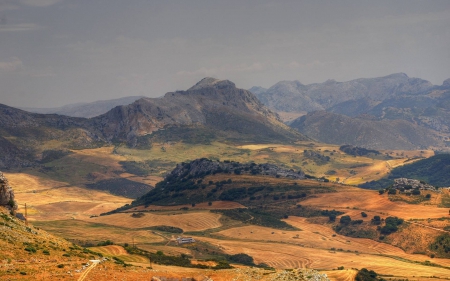 mountains - mountains, cool, field, fun, nature