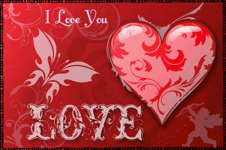 Valentine's ♥ Day - cupid, I love you, heart, Valentines Day, butterfly, Valentine, Love, bow, Valentines