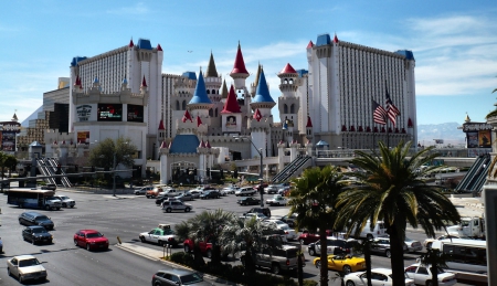 Excalibur Casino 1 - scenery, USA, photography, photo, cityscape, wide screen, casino, Excalibur, Nevada, Las Vegas, skyscrapers