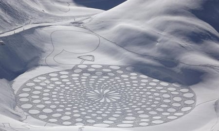 Snow Art - art, figures, snow, winter, circles