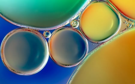 Water bubbles - glass, yellow, blue, water, green, bubbles, texture, drops