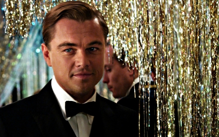 Leonardo DiCaprio - leonardo dicaprio, retro, black, golden, movie, actor, man, the great gatsby