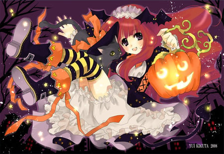 Ready for Holloween - holloween, smile, anime girl, cosplay