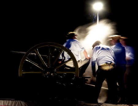 Battle of the Proms - cannons, people, fire, lights