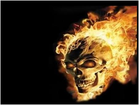 FREE - free, flaming, wallpaper, skull