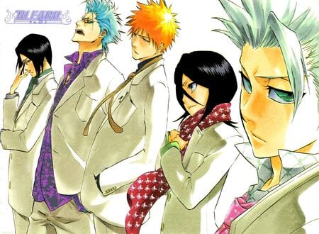 dressed in white - anime, wallpaper, bleach, hitsugaya