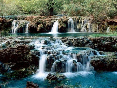 Waterfalls Cascading  - waterfalls, mountain