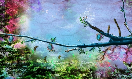 Branchesprintemps - fantasy, abstract, branch, art