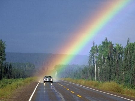 Rainbow on a car - shining, colors, light, different