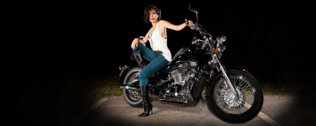 Biker Babe - babe, chopper, bike, motorcycle