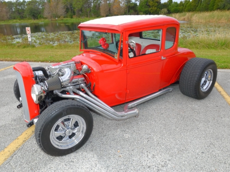 1931-Five-Window - red, classic, hotrod, motor