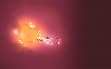 Love - abstract, bokeh, heart, yellow, valentine, texture, pink